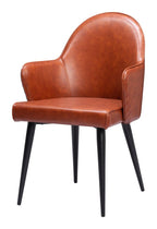 Gray And Black Faux Leather And Steel Dining Arm Chair