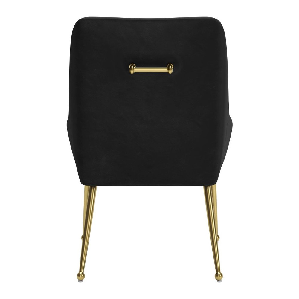 Black And Gold Velvet And Steel Dining Arm Chair
