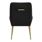 Black And Gold Velvet And Steel Dining Arm Chair