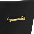 Black And Gold Velvet And Steel Dining Arm Chair