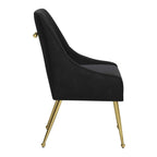 Black And Gold Velvet And Steel Dining Arm Chair