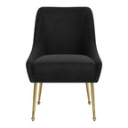 Black And Gold Velvet And Steel Dining Arm Chair