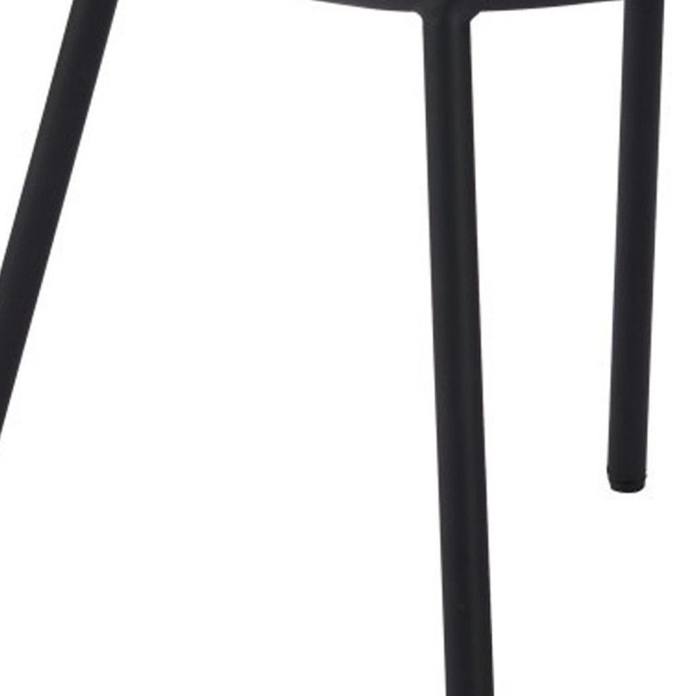 Ivory And Black Faux Shearling And Wood And Steel Dining Arm Chair