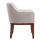 Gray And Brown Upholstery And Wood Dining Arm Chair