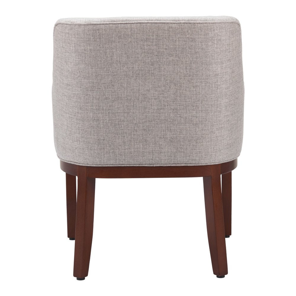 Gray And Brown Upholstery And Wood Dining Arm Chair