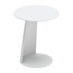 16" White Aluminum Rounded Outdoor Side Table