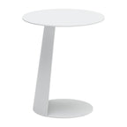 16" White Aluminum Rounded Outdoor Side Table