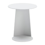16" White Aluminum Rounded Outdoor Side Table