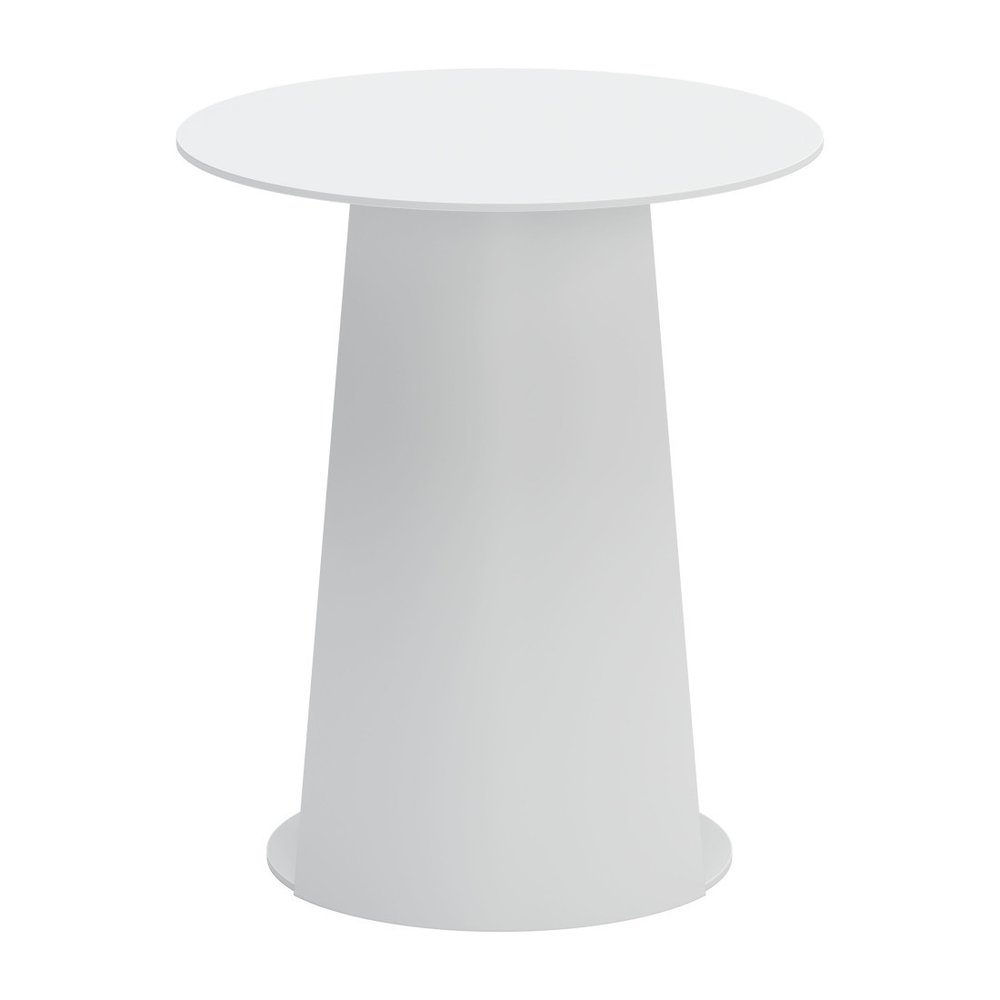 16" White Aluminum Rounded Outdoor Side Table