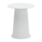 16" White Aluminum Rounded Outdoor Side Table