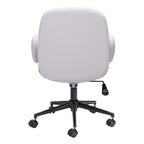 Beige and Black Adjustable Height Swivel Rolling Office Chair