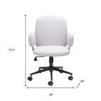 Beige and Black Adjustable Height Swivel Rolling Office Chair