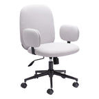Beige and Black Adjustable Height Swivel Rolling Office Chair