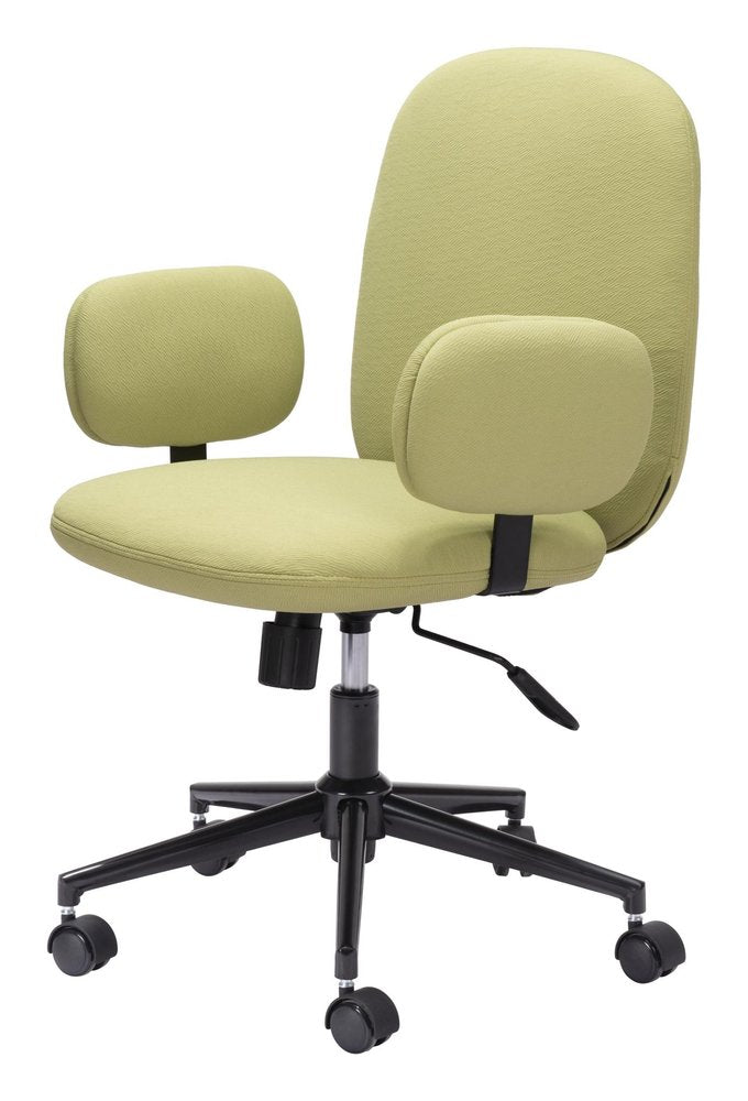 Beige and Black Adjustable Height Swivel Rolling Office Chair