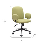 Beige and Black Adjustable Height Swivel Rolling Office Chair