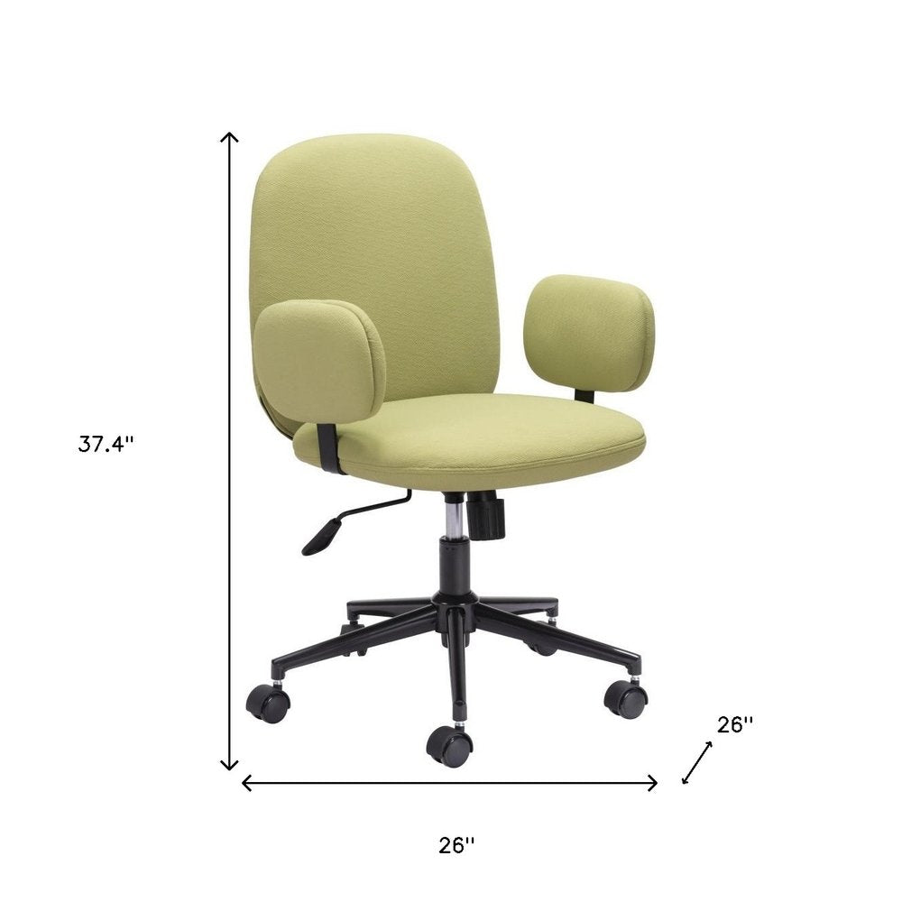 Beige and Black Adjustable Height Swivel Rolling Office Chair