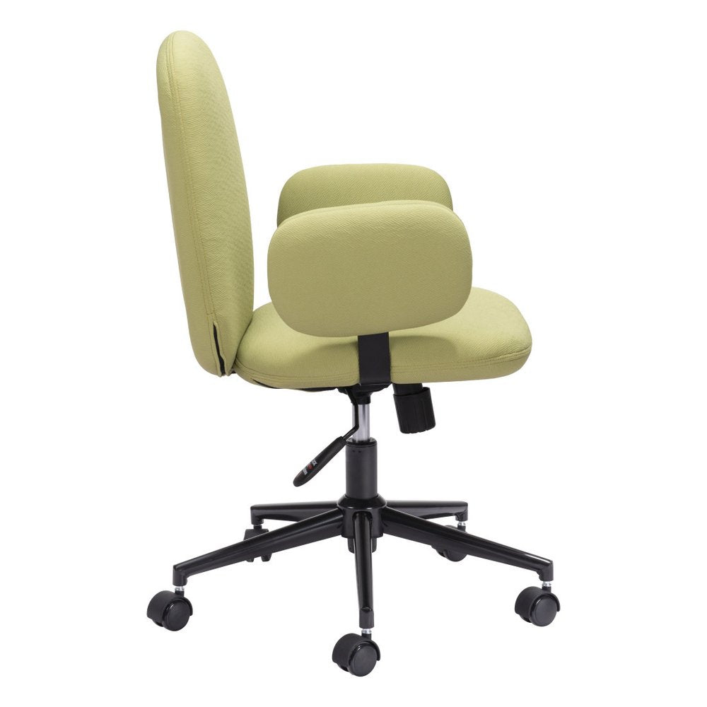 Beige and Black Adjustable Height Swivel Rolling Office Chair