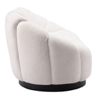 85" Cream Upholstered Curved Sofa