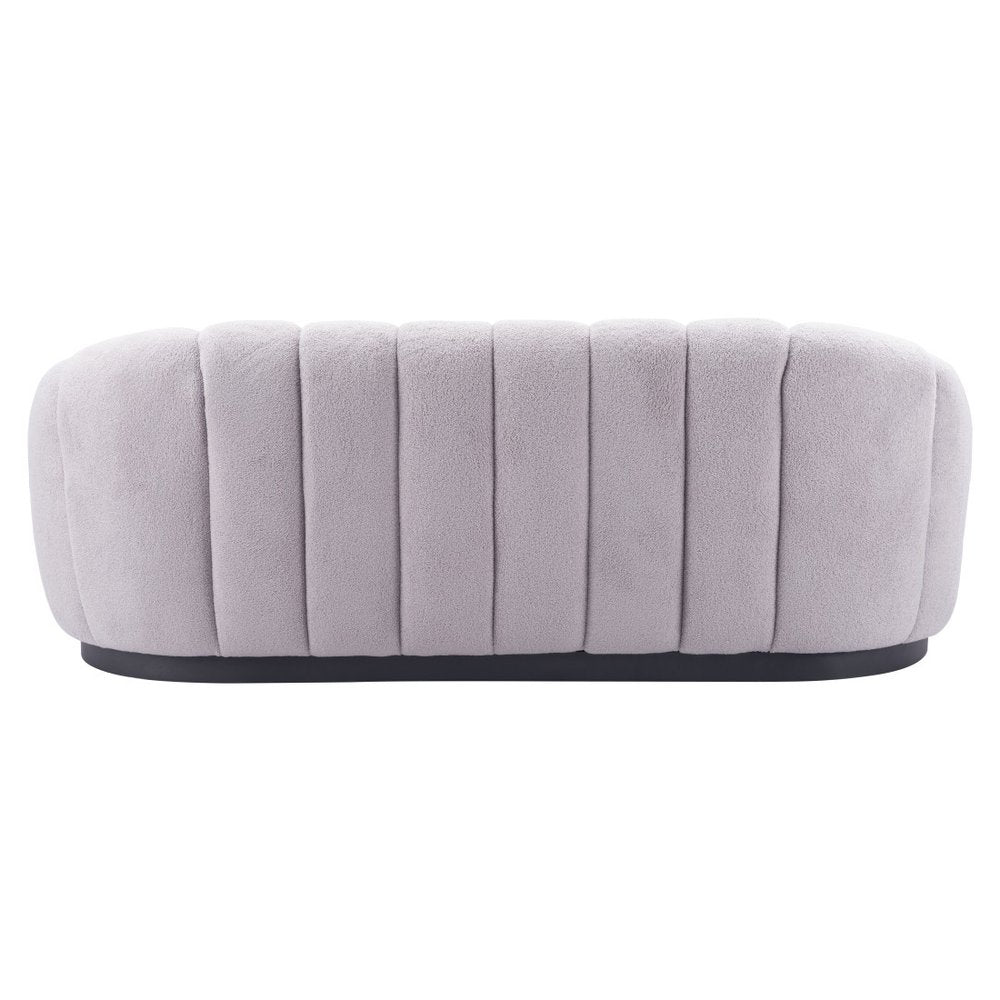 85" Light Gray Upholstered Curved Sofa