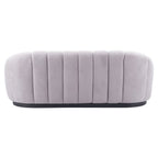 85" Light Gray Upholstered Curved Sofa