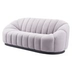 85" Light Gray Upholstered Curved Sofa
