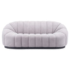 85" Light Gray Upholstered Curved Sofa