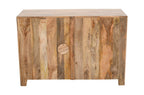 30" Natural Solid Wood Textured Door Accent Cabinet With Two Doors