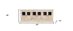 93" Antiqued White Distressed Solid Wood Sideboard with Six Glass Doors