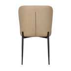 Set of Two Brown And Black Slipcovered Faux Leather And Wood Dining Side Chairs