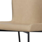 Set of Two Brown And Black Slipcovered Faux Leather And Wood Dining Side Chairs