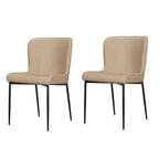 Set of Two Brown And Black Slipcovered Faux Leather And Wood Dining Side Chairs