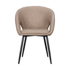 Set of Four Dark Gray And Black Tufted Faux Leather And Wood Partially Open Back Dining Arm Chairs
