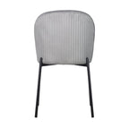 Set of Two Gray And Black Fabric And Wood Dining Side Chairs