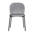 Set of Two Gray And Black Fabric And Wood Dining Side Chairs