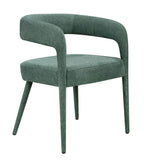 Set of Two Dark Gray Upholstered Linen Open Back Dining Side Chairs
