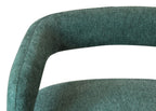 Set of Two Dark Gray Upholstered Linen Open Back Dining Side Chairs