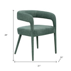 Set of Two Dark Gray Upholstered Linen Open Back Dining Side Chairs