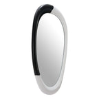 31" Black And White Steel Oval Geometric Framed Accent Mirror