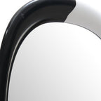 31" Black And White Steel Oval Geometric Framed Accent Mirror