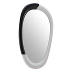 31" Black And White Steel Oval Geometric Framed Accent Mirror