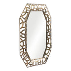 35" Bronze Octagonal Steel Framed Accent Mirror