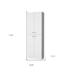 12" White Wood Pantry Or Storage Closet