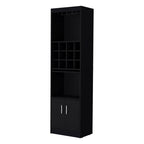 71" Black Wood Bar Cabinet With Two Doors