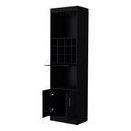 71" Black Wood Bar Cabinet With Two Doors