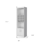 71" White Wood Bar Cabinet With Two Doors