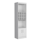 71" White Wood Bar Cabinet With Two Doors