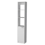 13" White Wood Single Door Linen Cabinet