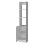 13" White Wood Single Door Linen Cabinet