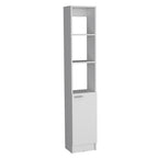 13" White Wood Single Door Linen Cabinet