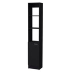 13" Black Wood Single Door Linen Cabinet